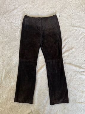 Carlisle Women’s Suede Straight Leg Pants in chocolate brown